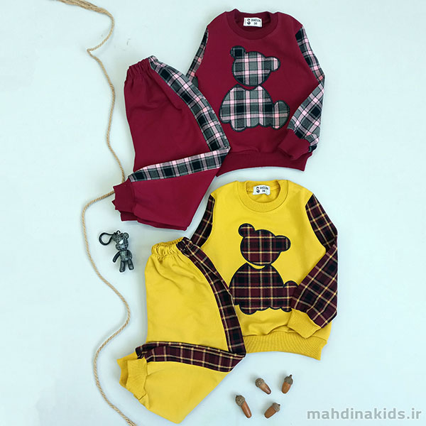 بلوز شلوار دورس خرس شطرنجی